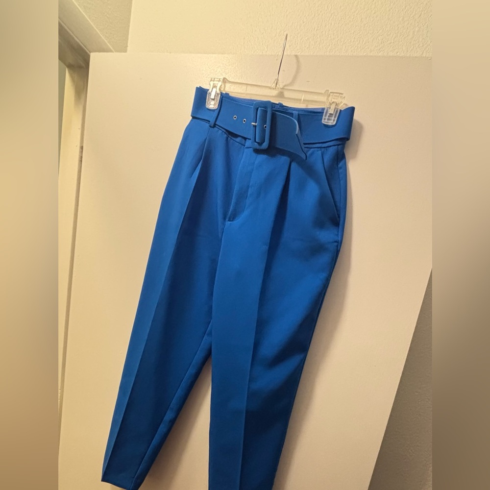 Zara Blue Straight Leg Pants - Picture 2 of 3